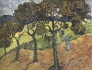 Vincent Van Gogh Landscape with Tree and  Figures (nn04) oil painting on canvas